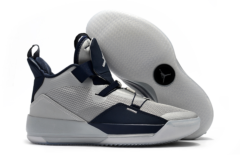 New Air Jordan 33 Wolf Grey Deep Blue Shoes